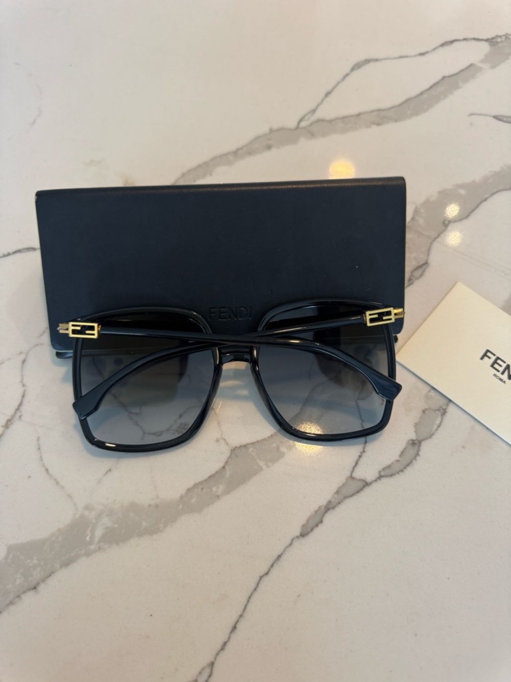 Fendi Black Sunglasses with Gradient Gray Lenses - Picture 3 of 7